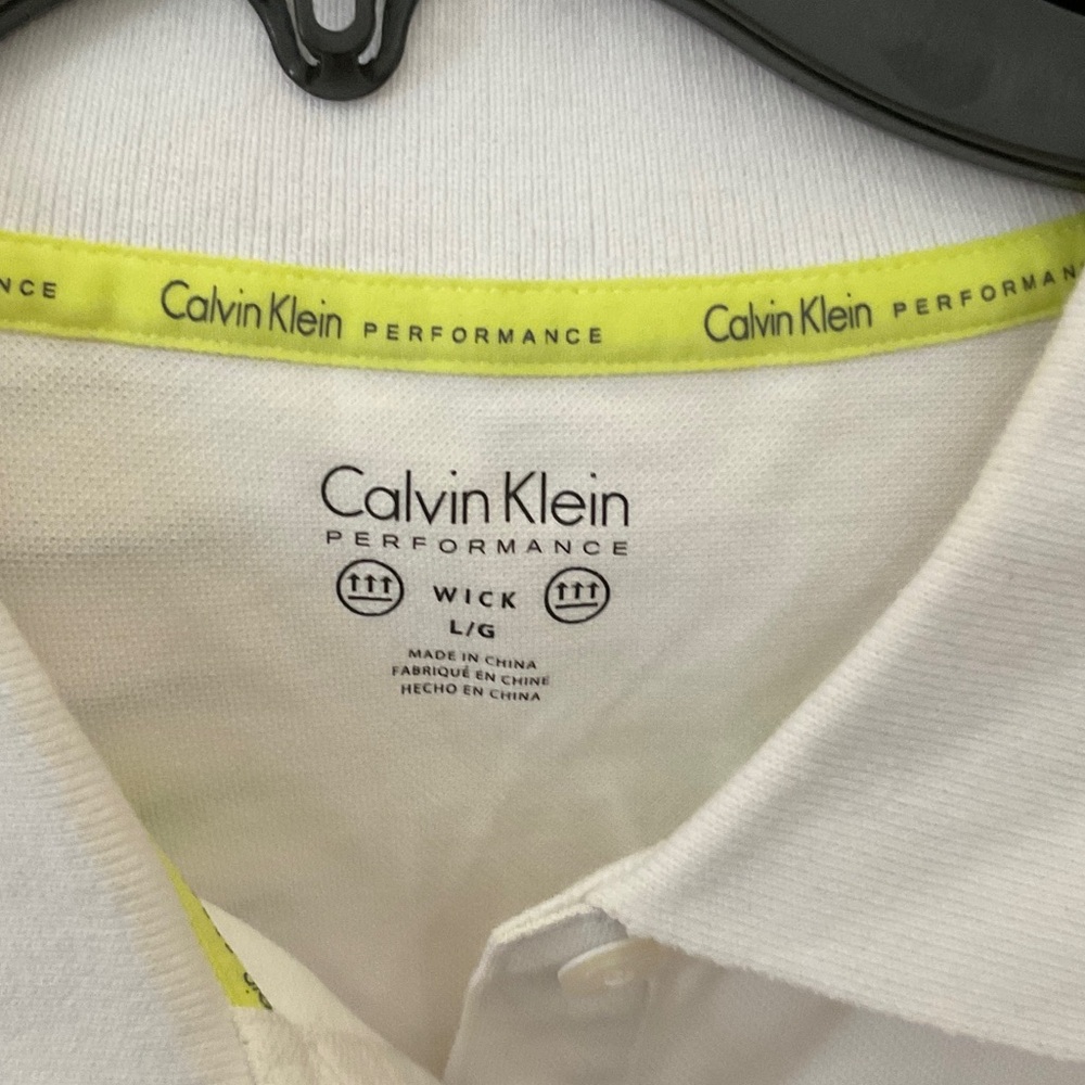 Calvin Klein Performance White Sleeveless Polo Shirt - Picture 3 of 4